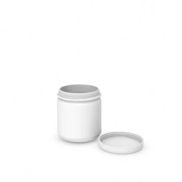 Rendering of white blank round can Stock Illustration