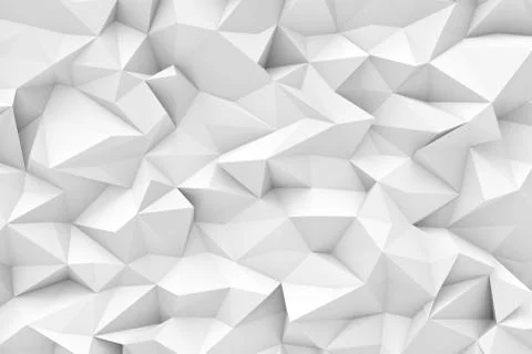 Rendering of white polygonal triangular geometric abstract background Illustrazione stock