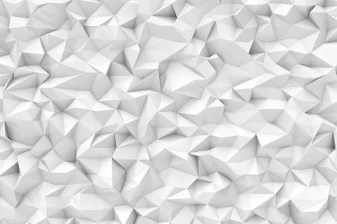 Rendering of white polygonal triangular geometric abstract background Stock Illustration