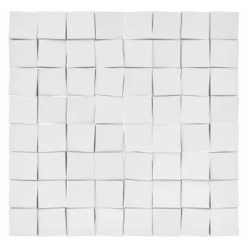 Rendering of white uneven tiles each slightly tilted in different direction Stock Illustration