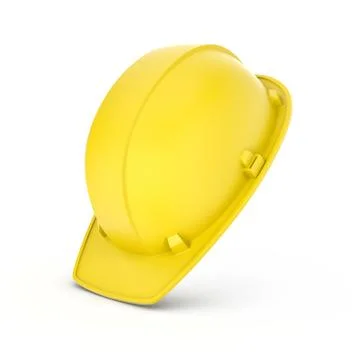 Rendering of yellow hardhat isolated on the white background Stock Illustration
