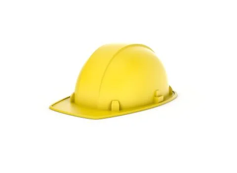 Rendering of yellow helmet isolated on the white background Stock Illustration