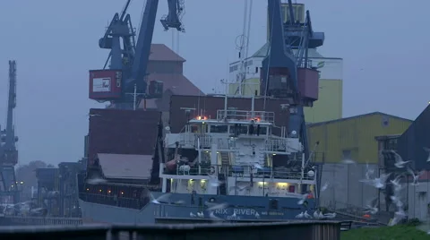 Rendsburg Harbour, Kiel Channel Stock Footage