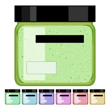 Renew exfoliating scrub cartoon vector graphic Stock Illustration