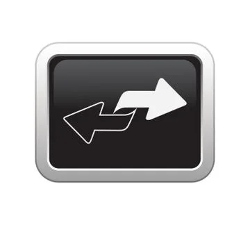 Renew icon on black silver button Stock Illustration