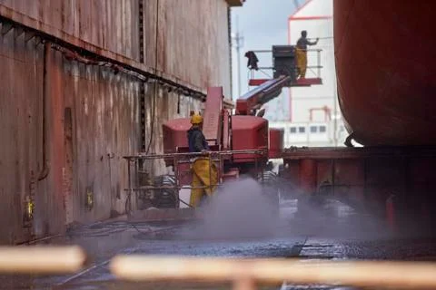 Renew a ship at a shipyard Fotos de archivo