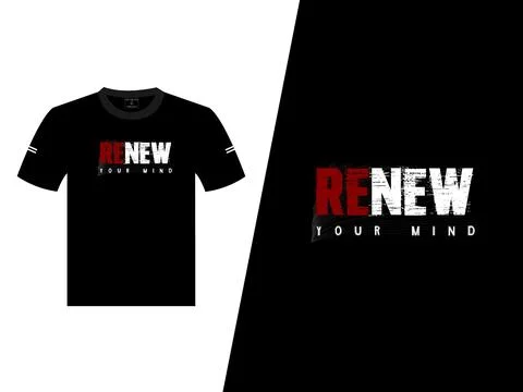 Renew Your Mind Vector T-Shirt Design 스톡 일러스트
