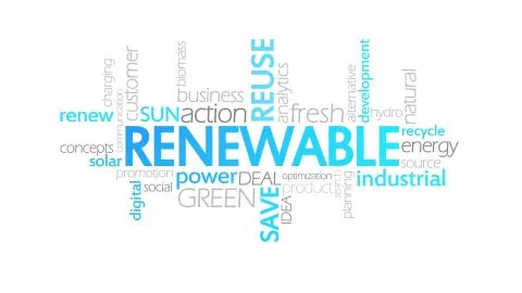 Renewable, Animated Typography 스톡 일러스트
