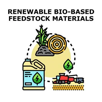Renewable bio based feedstock materials concept illustration Stock Illustration