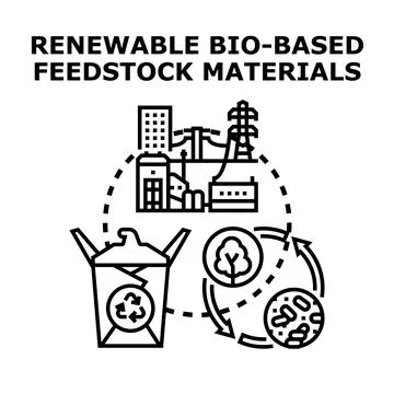 Renewable bio based feedstock materials concept generating clean energy Stock Illustration