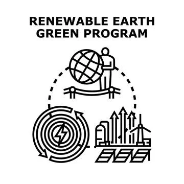 Renewable earth green program developing sustainable energy Stock-Illustration