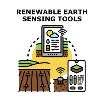 Renewable earth sensing tools for precision agriculture 스톡 일러스트