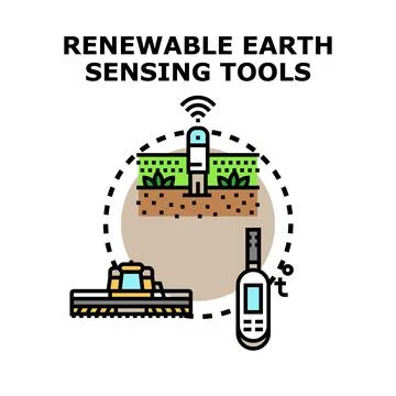 Renewable earth sensing tools for smart agriculture Stock Illustration