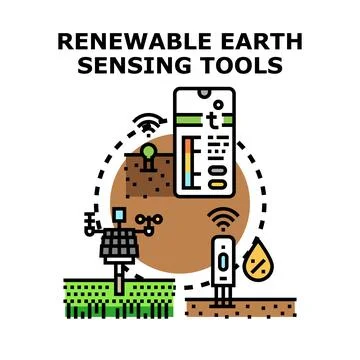 Renewable earth sensing tools for smart agriculture 스톡 일러스트
