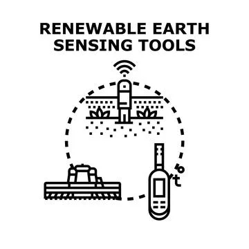 Renewable earth sensing tools for smart agriculture Stock Illustration