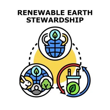 Renewable earth stewardship concept vector illustration Stock Illustration