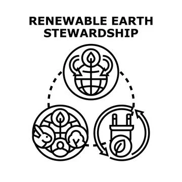 Renewable earth stewardship concept vector illustration Stock Illustration
