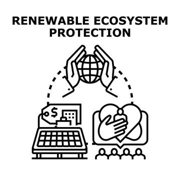Renewable ecosystem protection concept protecting planet earth Illustrazione stock
