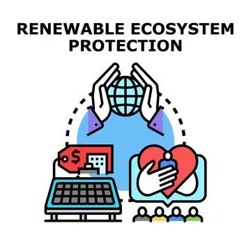Renewable ecosystem protection concept protecting planet earth Illustrazione stock