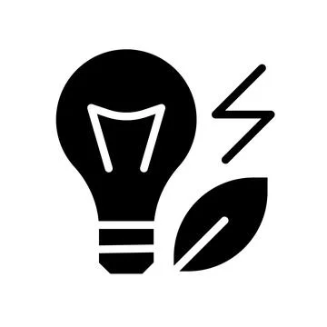 Renewable electric power source black glyph icon Stock Illustration