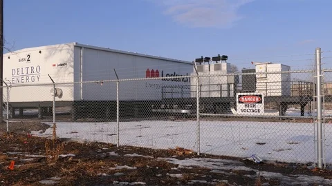 Renewable electrical energy storage battery system at Toronto Stock Footage 86043762