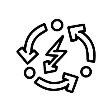 Renewable electricity line vector doodle simple icon Stock Illustration