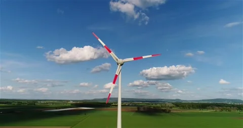 Renewable electricity. Wind generator. Wind power generator. Wind power Video stock 296275891