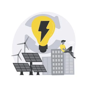 Renewable energy abstract concept vector illustration. Stock Illustration