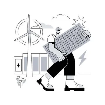 Renewable energy abstract concept vector illustration. Stock Illustration