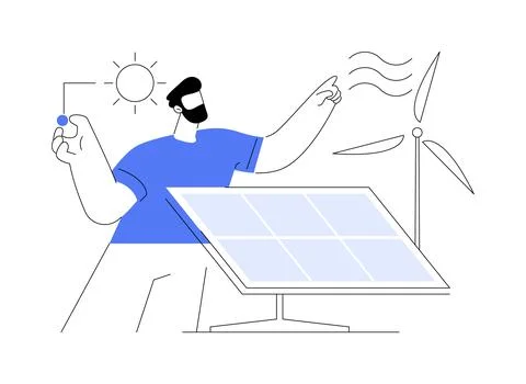 Renewable energy abstract concept vector illustration. Ilustración de archivo