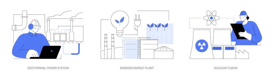 Renewable energy abstract concept vector illustrations. イラスト素材