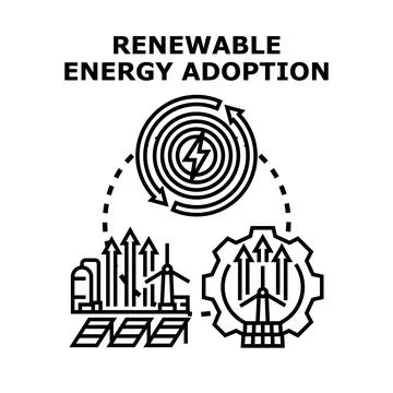 Renewable energy adoption process concept vector illustration Stock Illustration