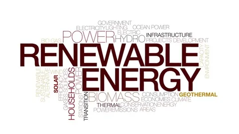 Renewable energy animated word cloud. Kinetic typography. Stock Footage 69184051