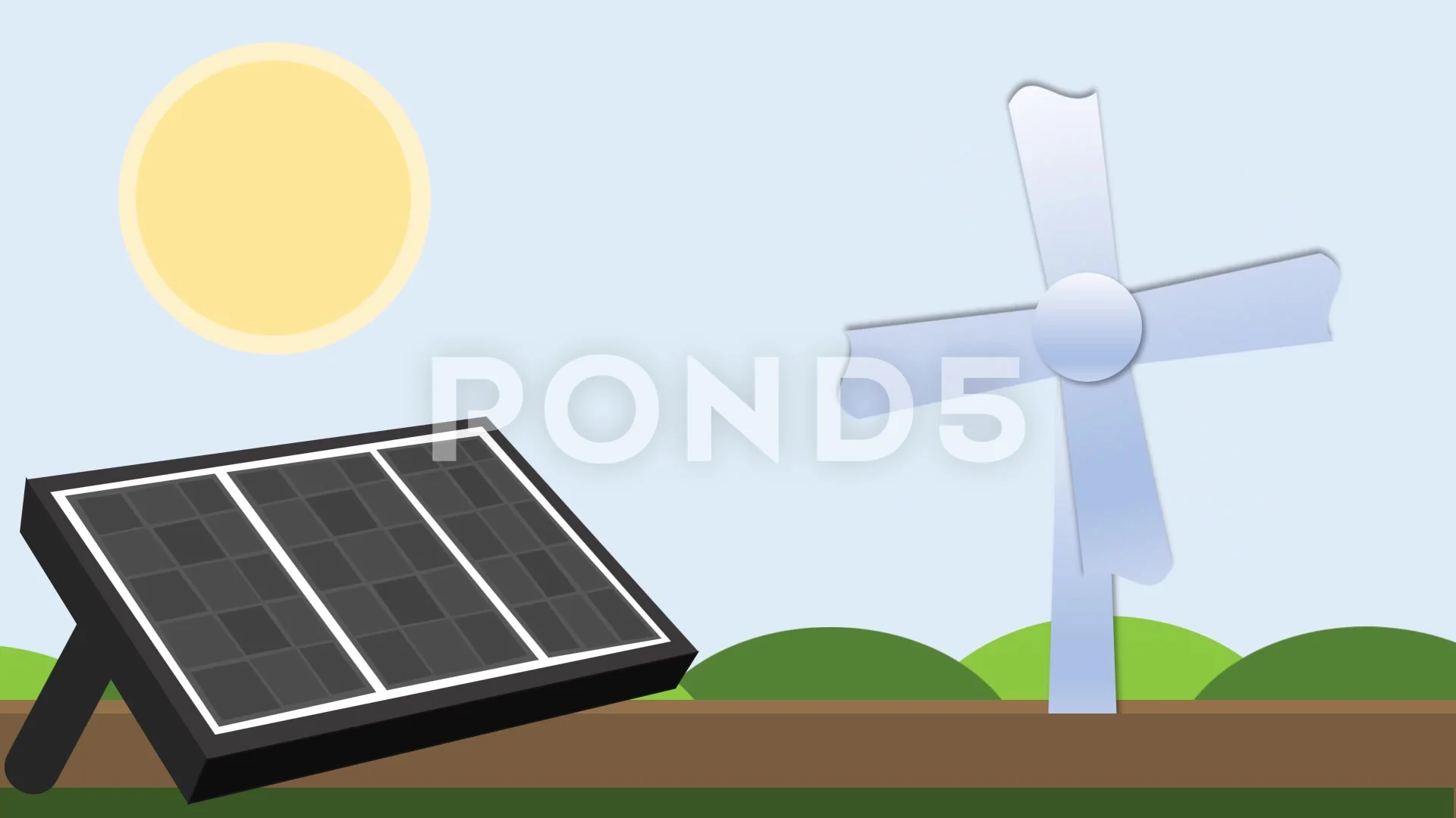 renewable energy cartoon illustration. w... | Stock Video | Pond5