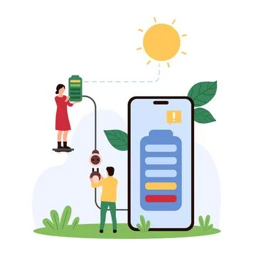 Renewable Energy Charging Mobile Concept Stock Illustration