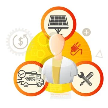 Renewable Energy Complete Solution - Abstract Illustration Stock Illustration