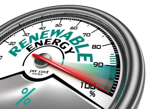 Renewable energy conceptual meter Stock Illustration