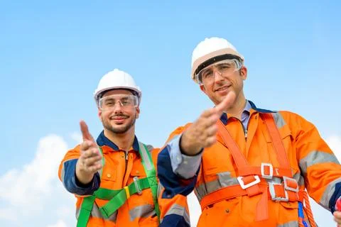 Renewable energy engineer working on wind turbine Stock Photos