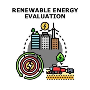 Renewable energy evaluation process for sustainable urban and rural developme 스톡 일러스트