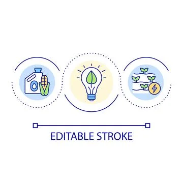 Renewable energy on farm loop concept icon Stock Illustration