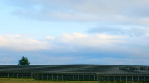 Renewable energy. Field of solar panel. Green eco energy. Stock Footage 233336885