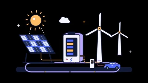Renewable energy generation system anima... | Stock Video | Pond5