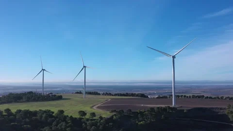 Renewable Energy Infrastructure, Wind Turbine Aerial View Vidéo 323923587