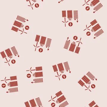 Renewable energy integration green building glyph seamless pattern Ilustración de archivo