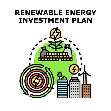 Renewable energy investment plan development concept Stock Illustration