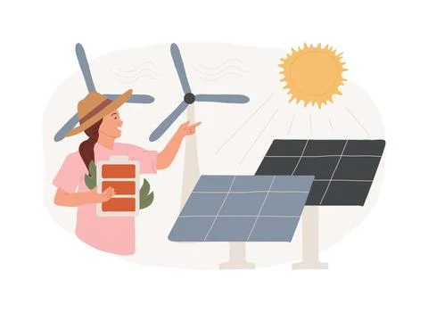 Renewable energy isolated concept vector illustration. Stock Illustration