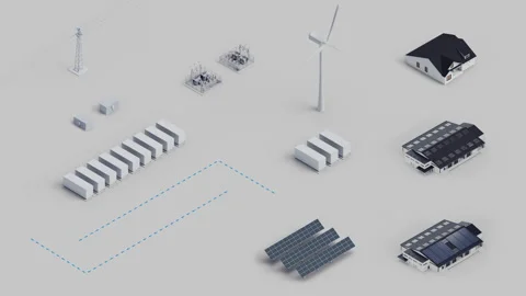 Renewable Energy Kit Isometric Loop Video 4K 動画素材 283383334