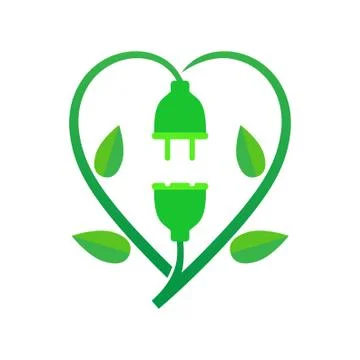 Renewable energy logo template vector icon design, Green Plug Power Consumpti Stock Illustration