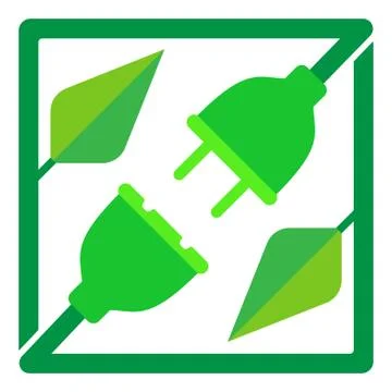 Renewable energy logo template vector icon design, Green Plug Power Consumpti Stock Illustration