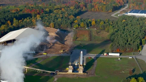 Renewable Energy Plant Biomass Facility Stock Footage